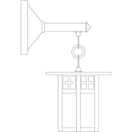 Arroyo Craftsman 6" Glasgow Wall Mount With Straight Arm, Bronze, White Opalescent Glass GB-6SAWO-BZ
